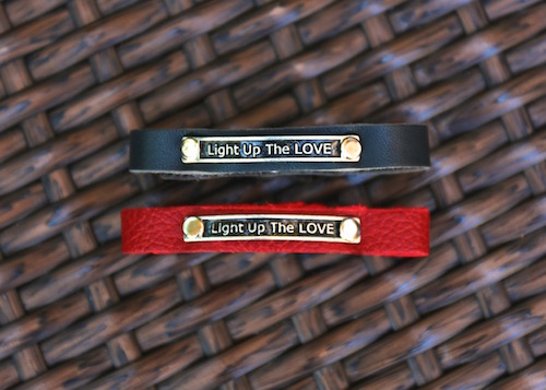 women grey and red light up the love bracelets